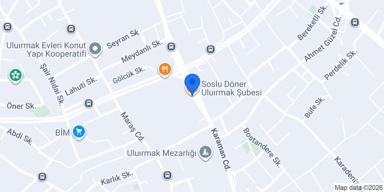 Soslu Döner Uluırmak Şubesi konumu