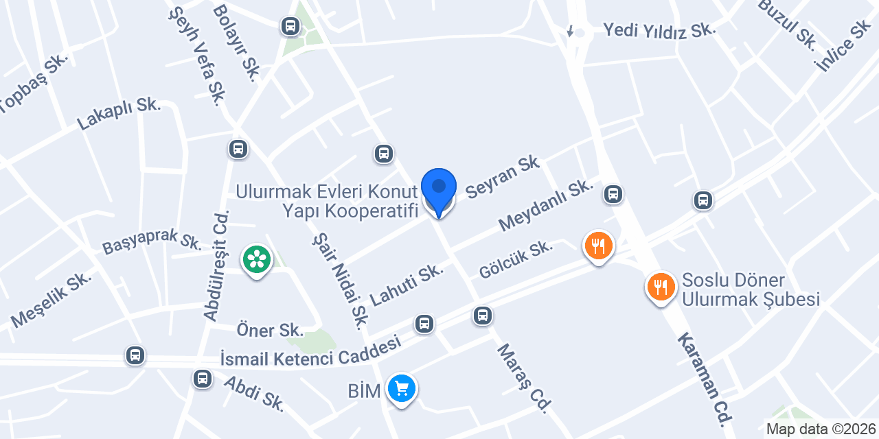 Uluırmak Evleri Konut Yapı Kooperatifi konumu