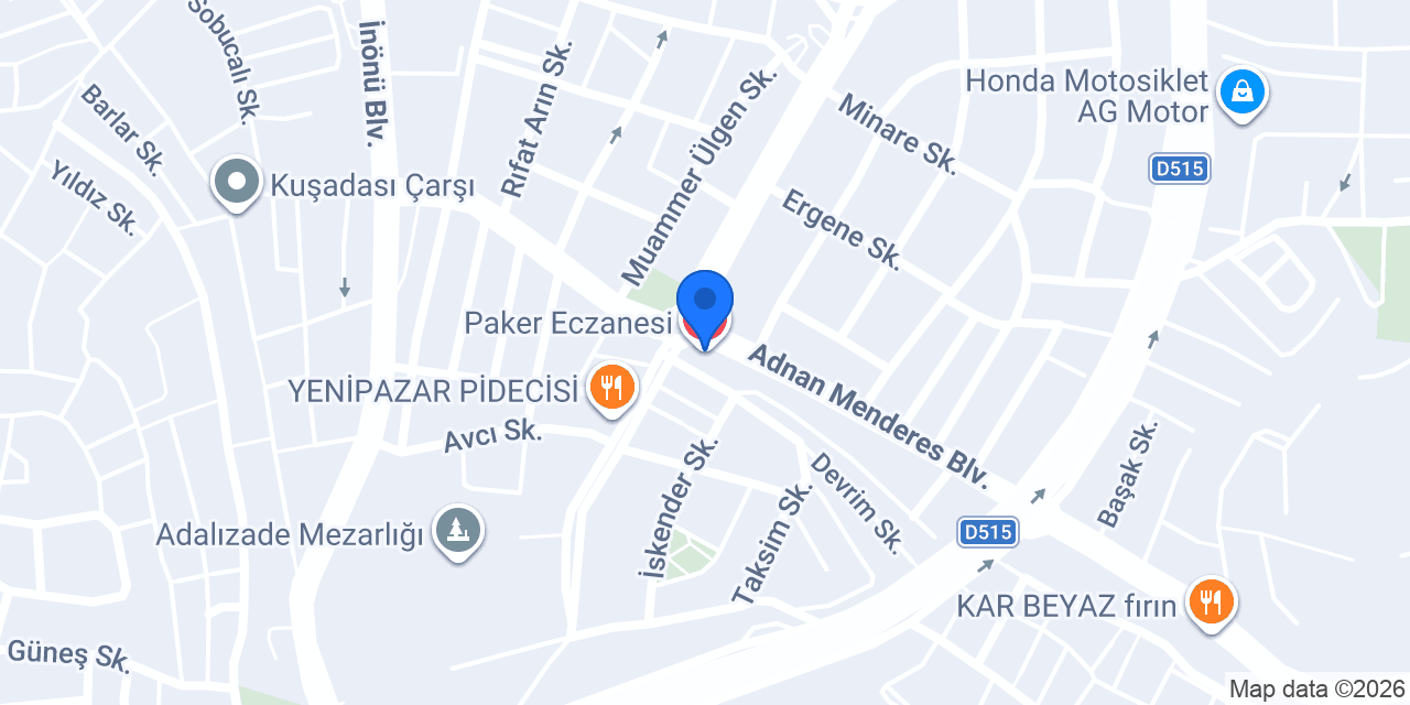 Paker Eczanesi konumu