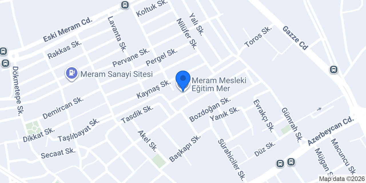 Meram Mesleki Eğitim Mer. konumu