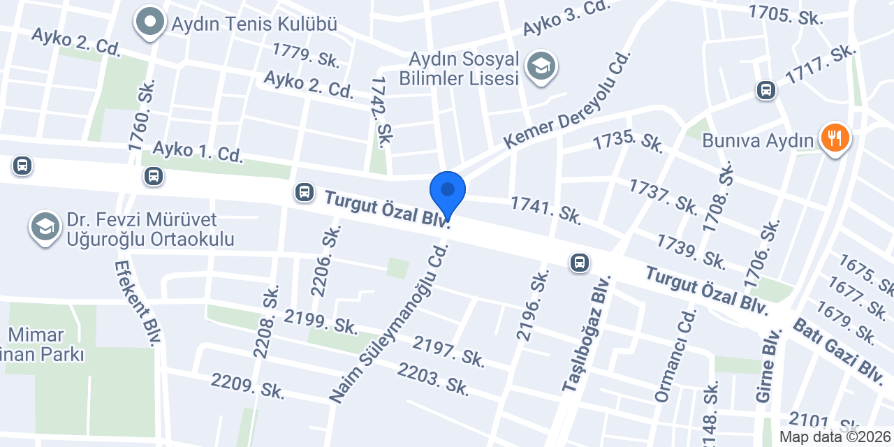 Aydın Mimar Sinan taksi konumu
