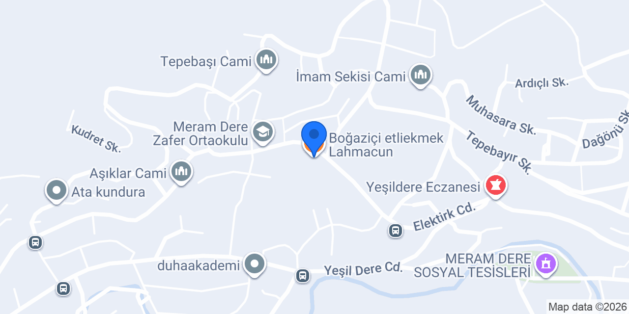 Boğaziçi etliekmek Lahmacun konumu