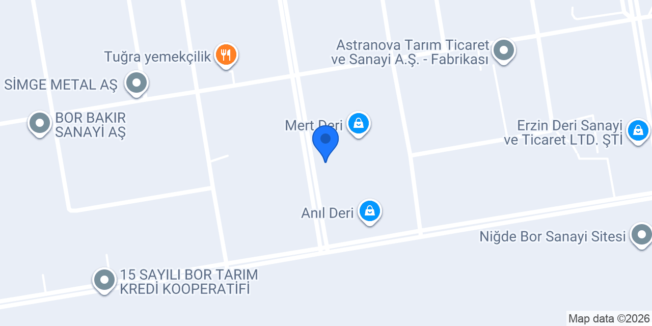 DERAS DERİ SANAYİ BOR / NİĞDE konumu