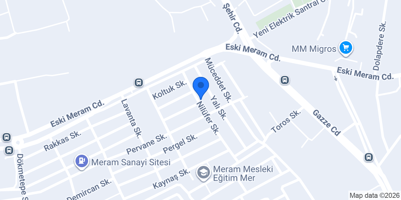 Meram Endüstriyel Mutfak Ekipmanları konumu