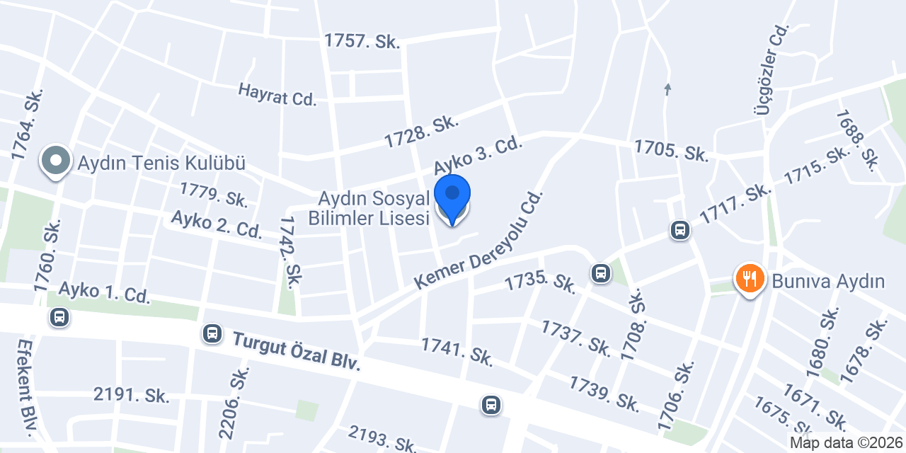 Aydın Sosyal Bilimler Lisesi konumu