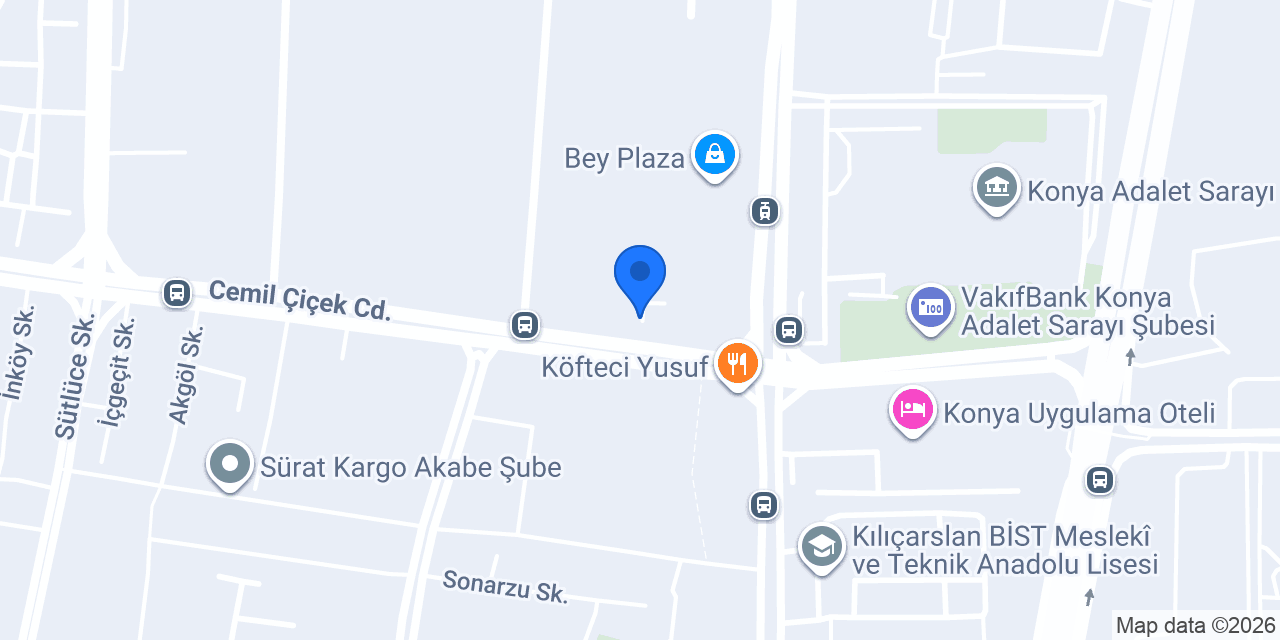 Konya Adliye Taksi konumu