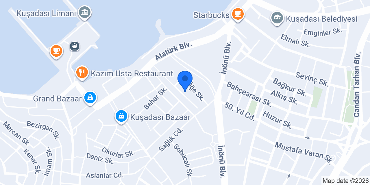 The Geyik Kuşadası konumu