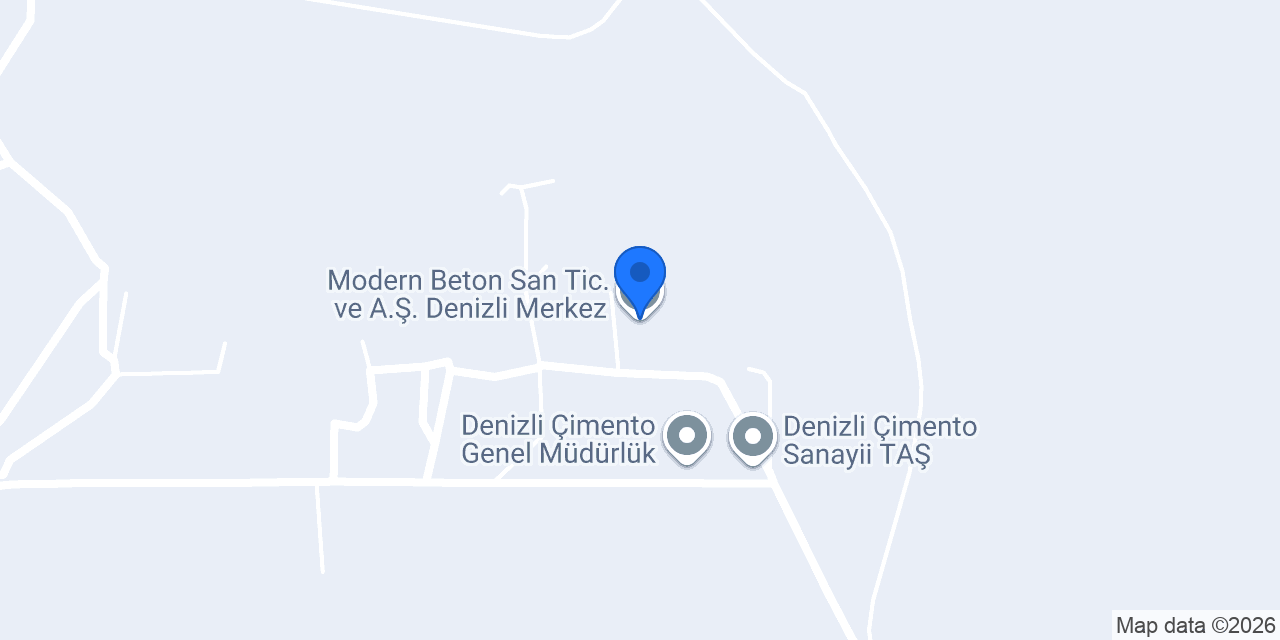 Modern Beton San Tic. ve A.Ş. Denizli Merkez konumu