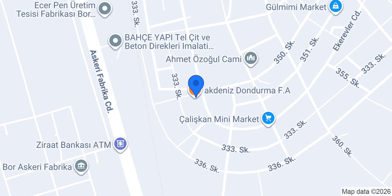 akdeniz Dondurma F.A konumu