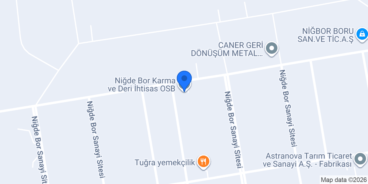 Niğde Bor Karma ve Deri İhtisas OSB konumu