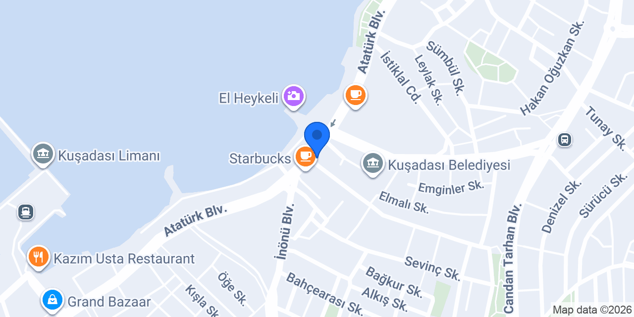 Kuşadası Mavi Ada Restoran konumu