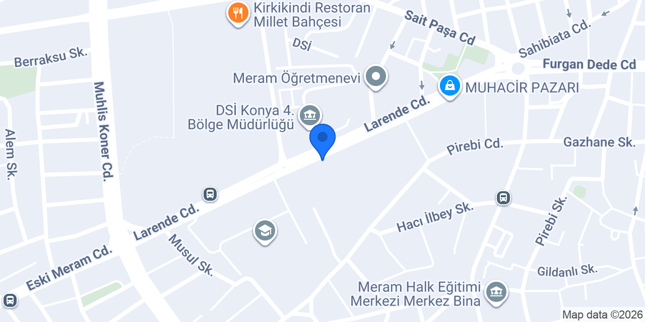 Meram Anadolu Lisesi konumu