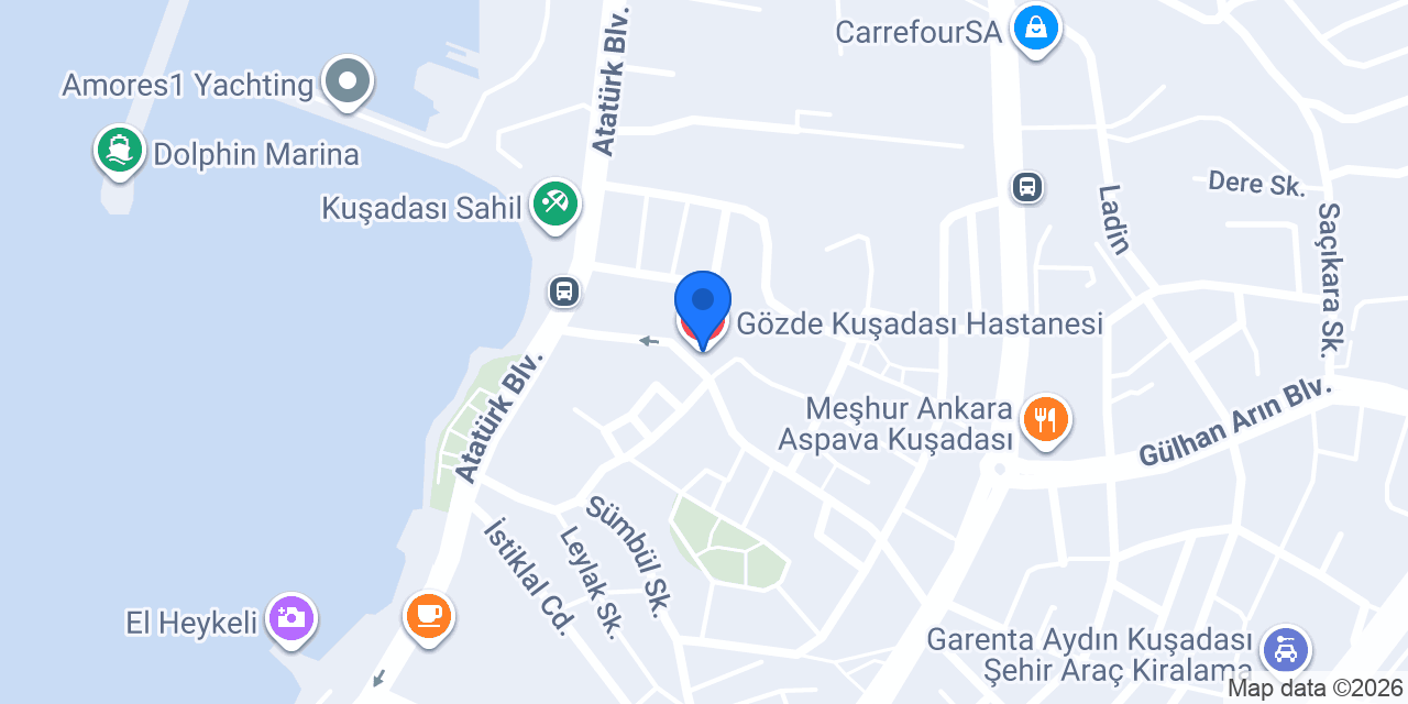 Gözde Kuşadası Hastanesi konumu