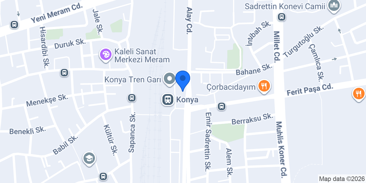 Konya Meram Gar Kütüphanesi konumu