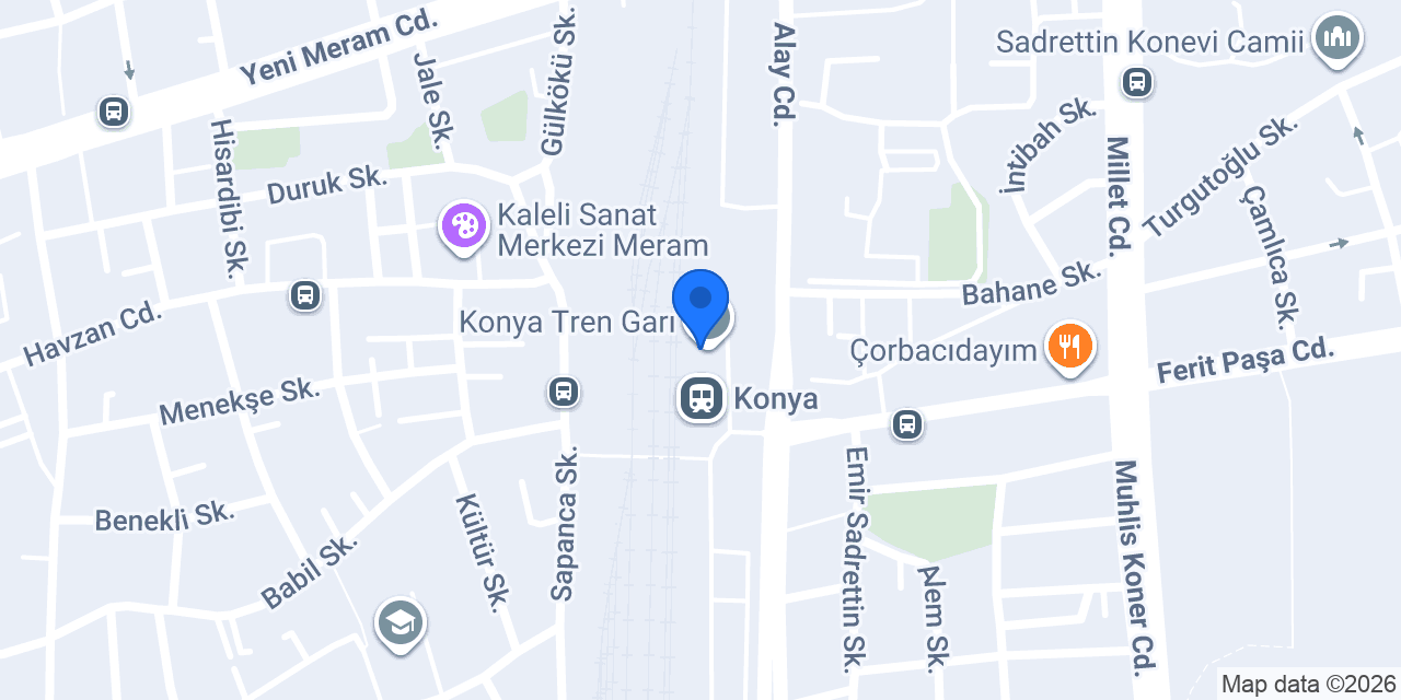 Konya Tren Garı konumu