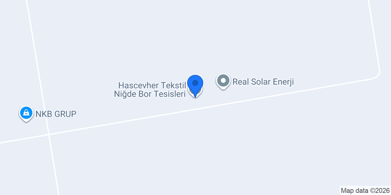 Hascevher Tekstil Niğde Bor Tesisleri konumu