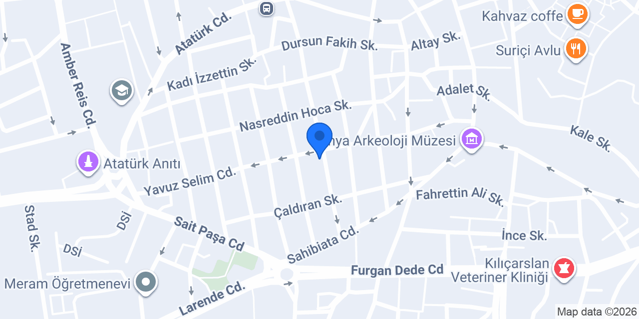 Konya Zafer Pansiyon konumu