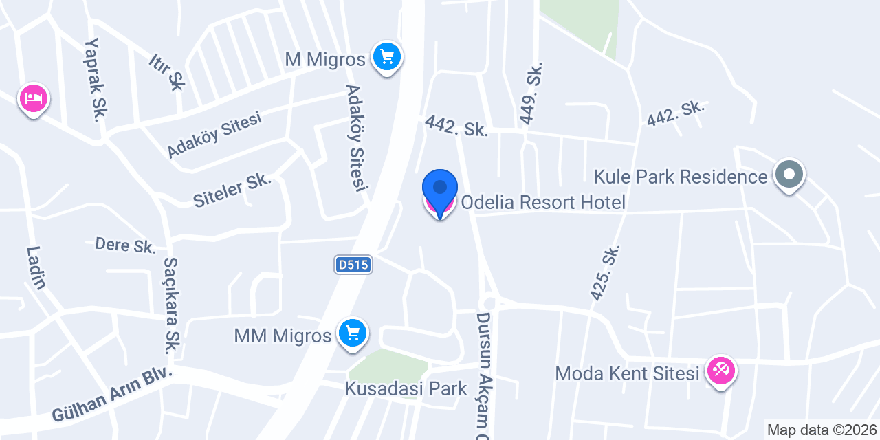 Odelia Resort Hotel konumu