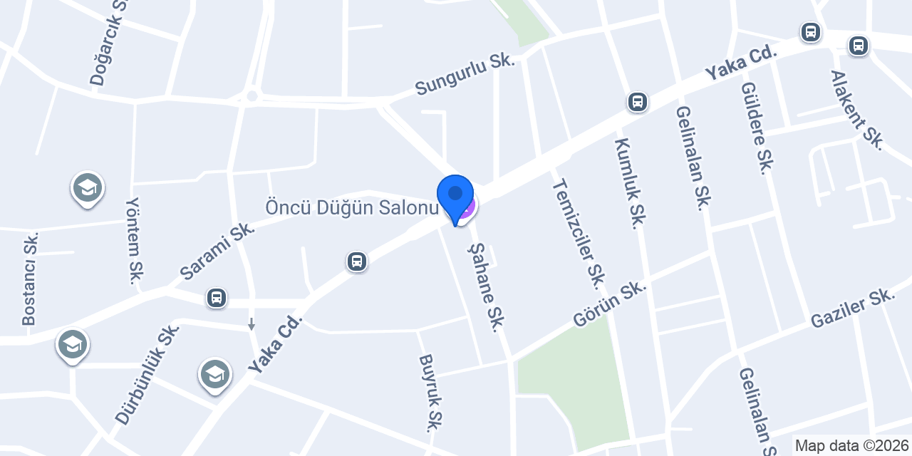 Öncü Düğün Salonu konumu