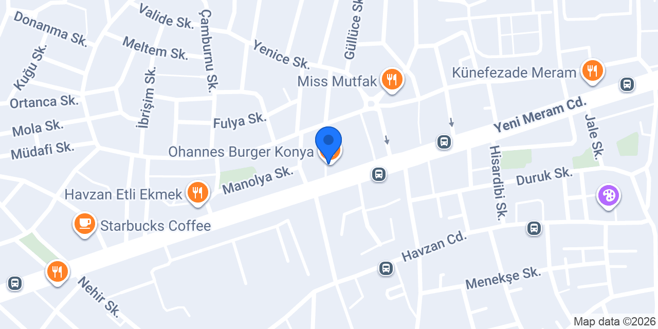 Burger King Cadde Meram konumu