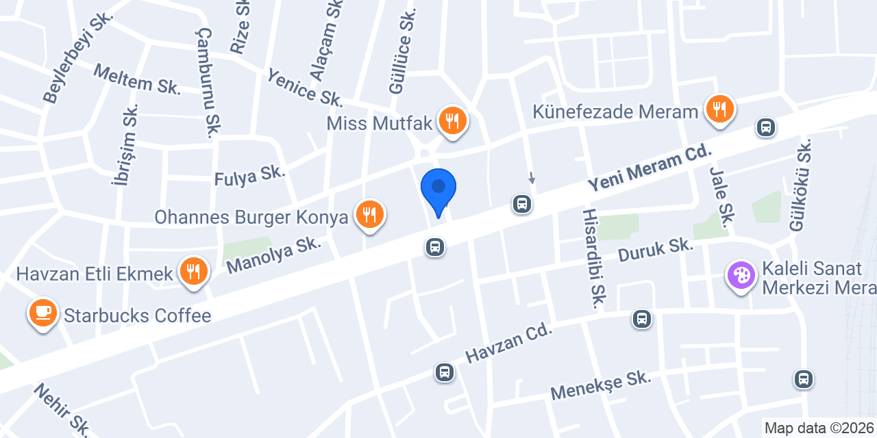Kuveyt Türk Meram Yeniyol Şubesi konumu
