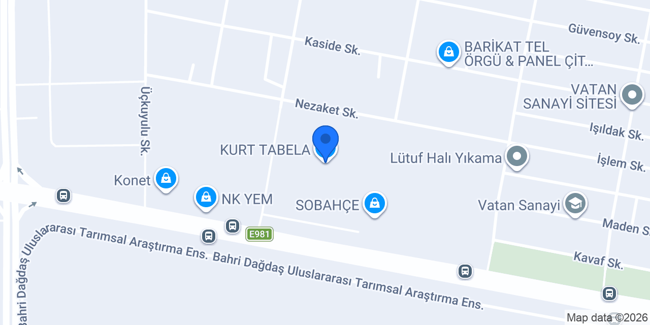 KURT TABELA konumu