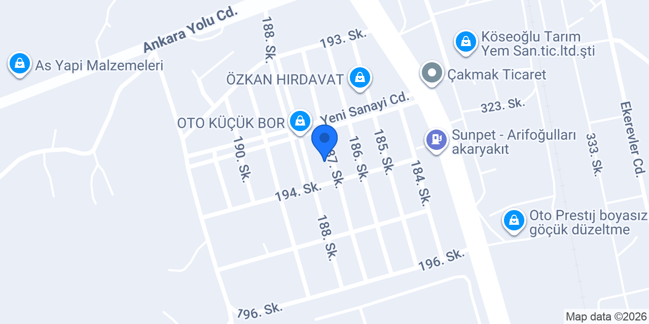 Şahin Oto Elektrik konumu