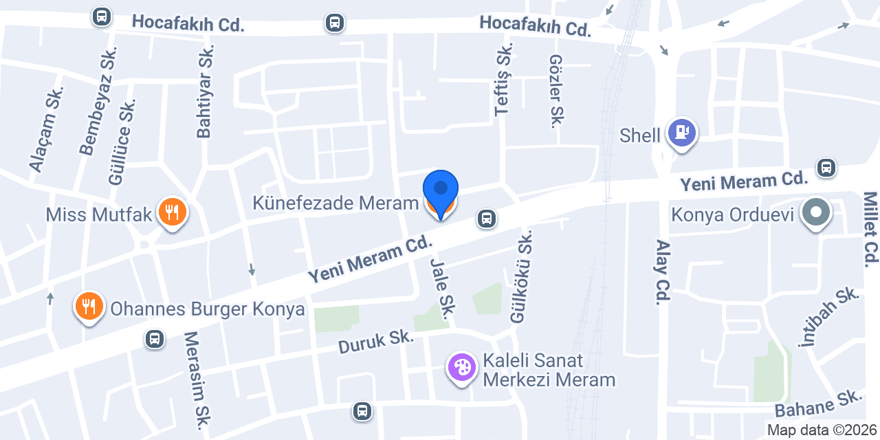 Künefezade Meram konumu