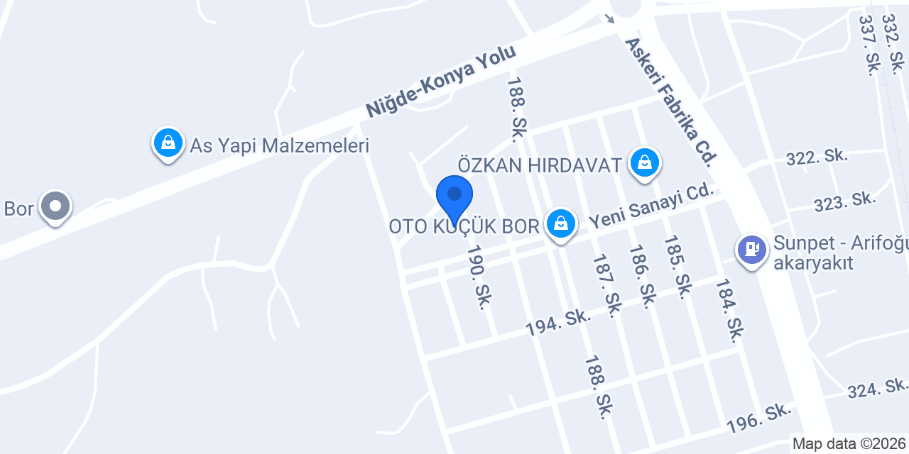 Pilot Garage Bor Oto Ekspertiz konumu