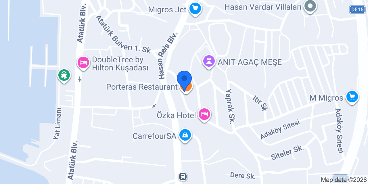 Kuşadası Porteras Otel & Spa konumu