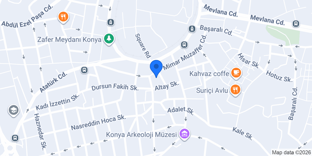 Konya Kaplan Sürücü Kursu konumu