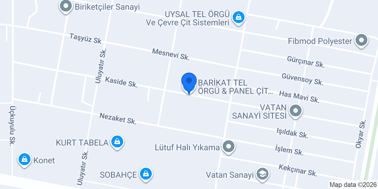 BARİKAT TEL ÖRGÜ & PANEL ÇİT SİSTEMLERİ konumu