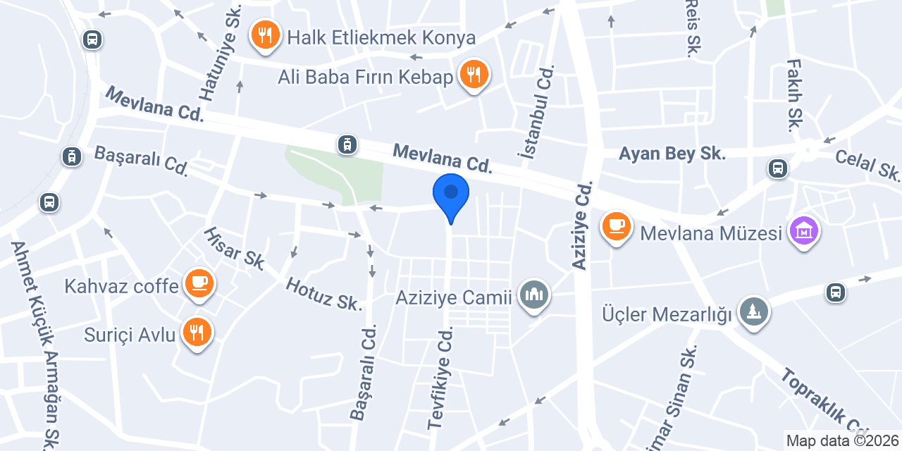 Garanti BBVA Mevlana Şubesi konumu