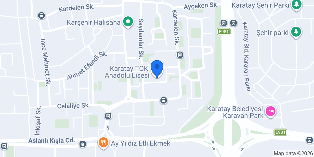 Karatay TOKİ Anadolu Lisesi konumu