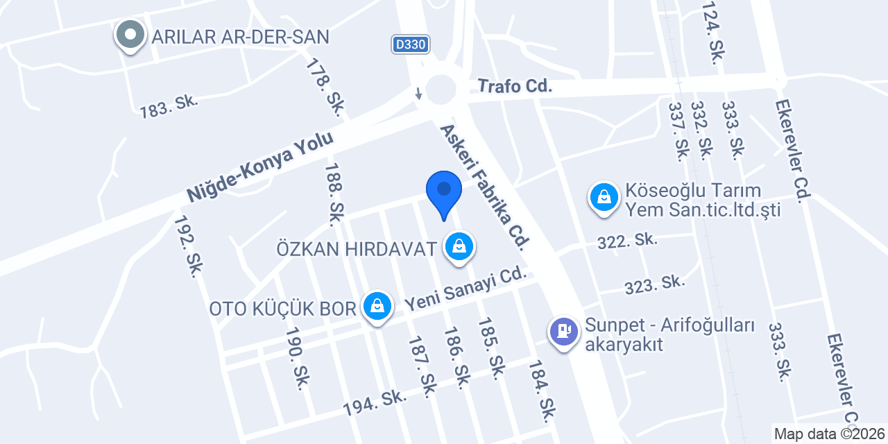 NİĞDE OKSİJEN TÜPÜ konumu