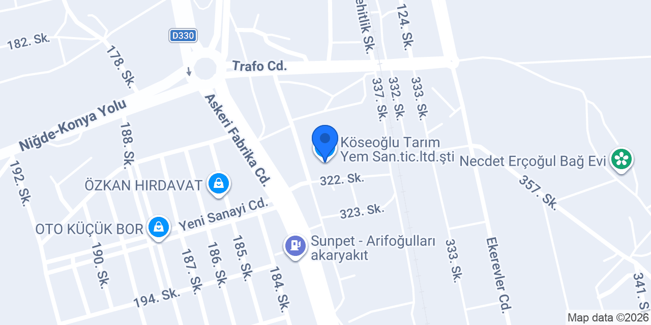 Köseoğlu Tarım Yem San.tic.ltd.şti konumu