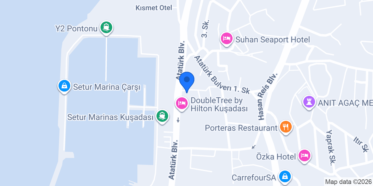 Cakeland Kuşadası konumu