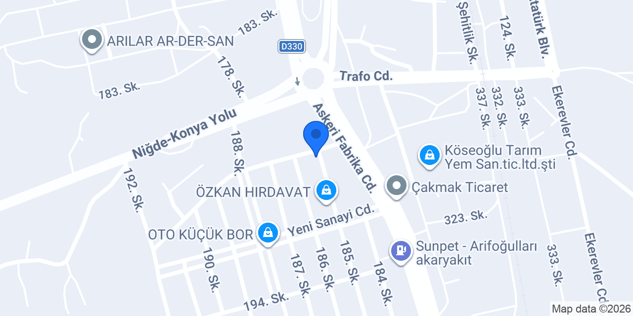İstanbul Otogaz Niğde Bor konumu