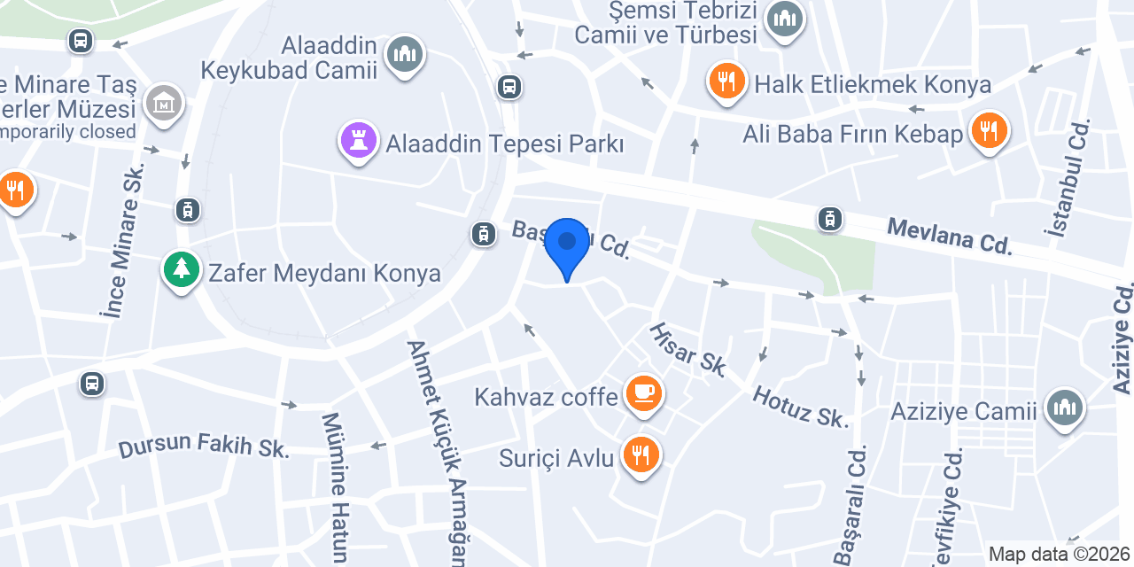 Konya Beyaz Pansiyon Otel konumu