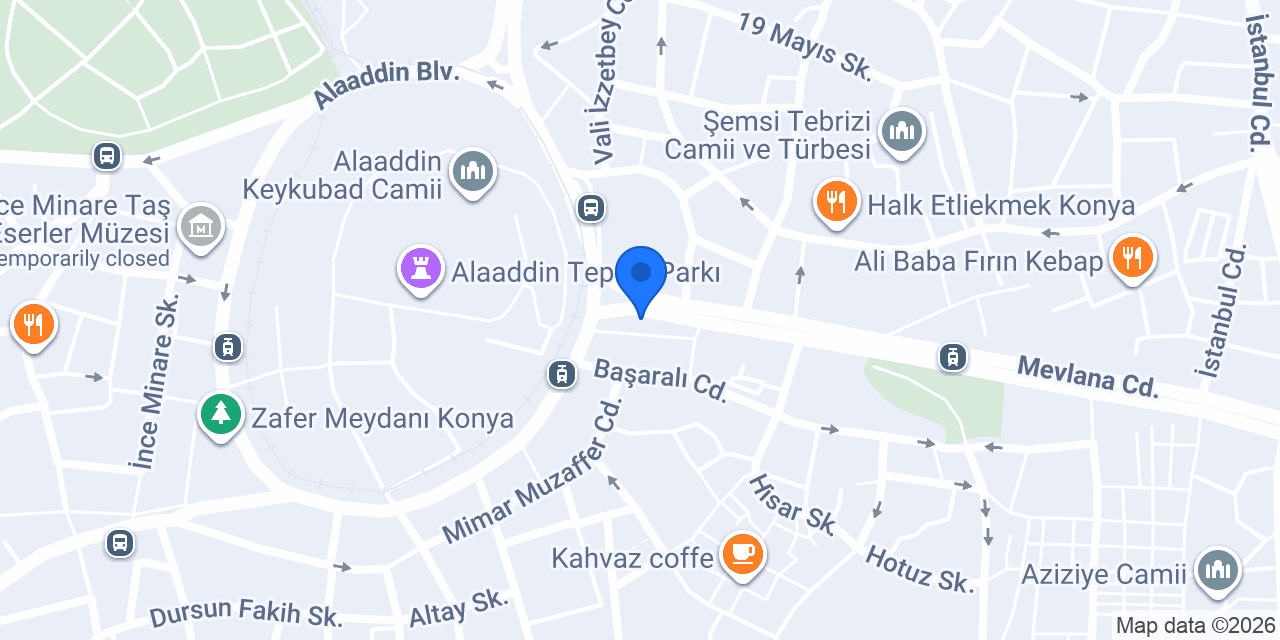 Türkiye İş Bankası Konya Şubesi konumu