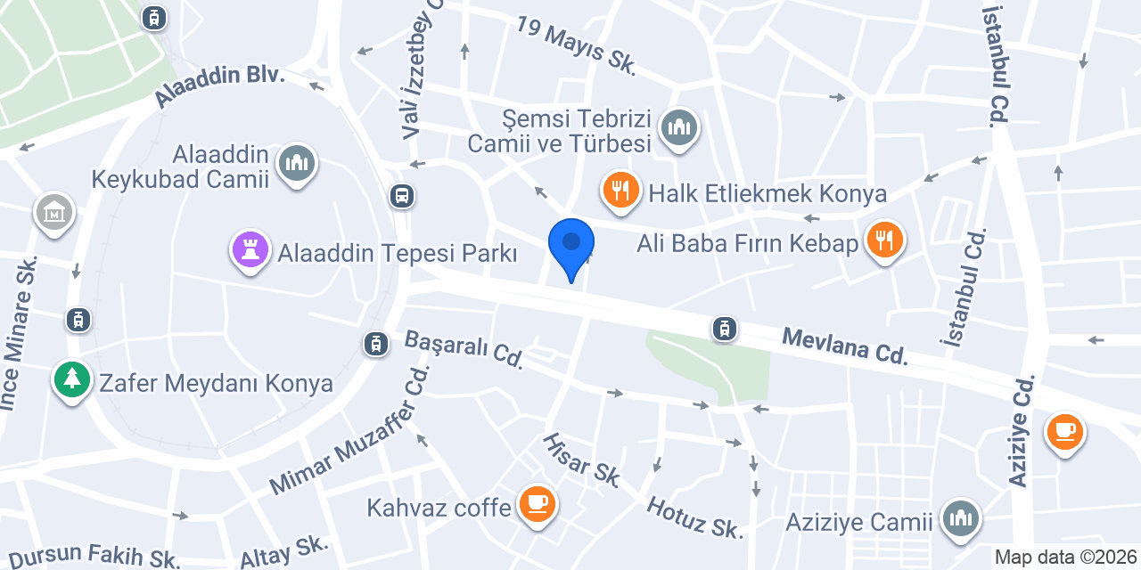 Ziraat Katılım Mevlana Şubesi konumu