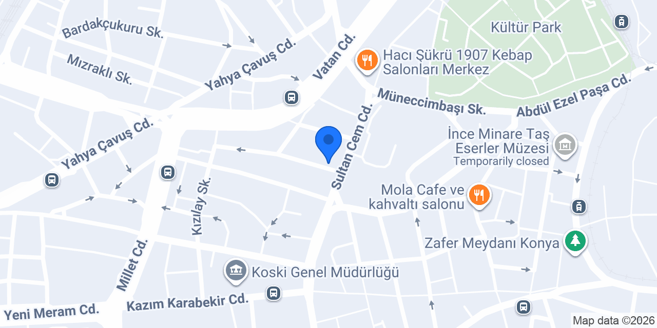 Konya Bilgi Eğitim Kurumları konumu