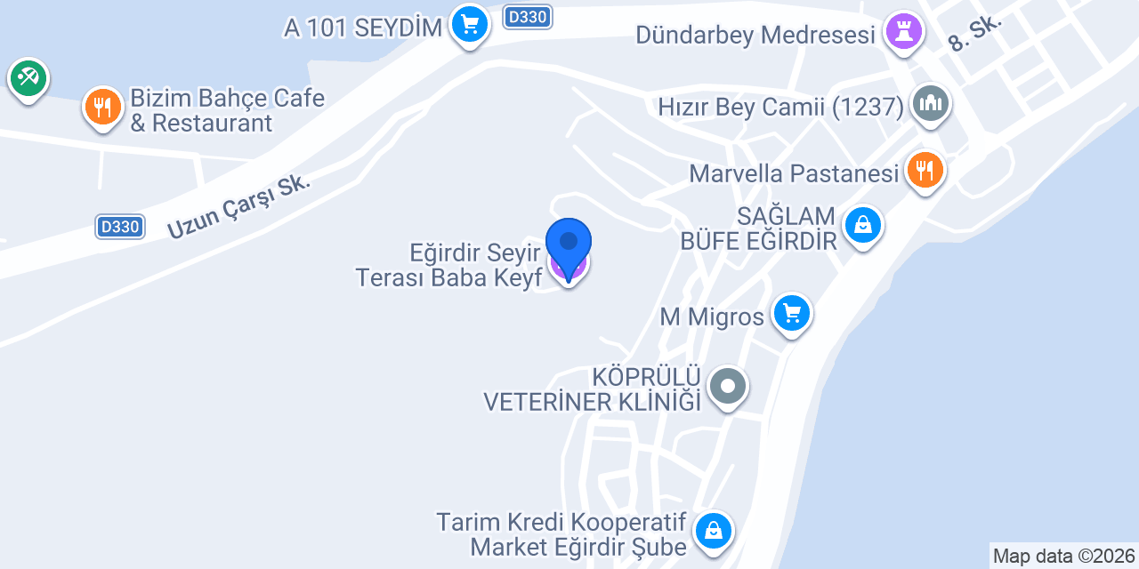 Eğirdir Seyir tepesi BabaKeyf Cafe konumu