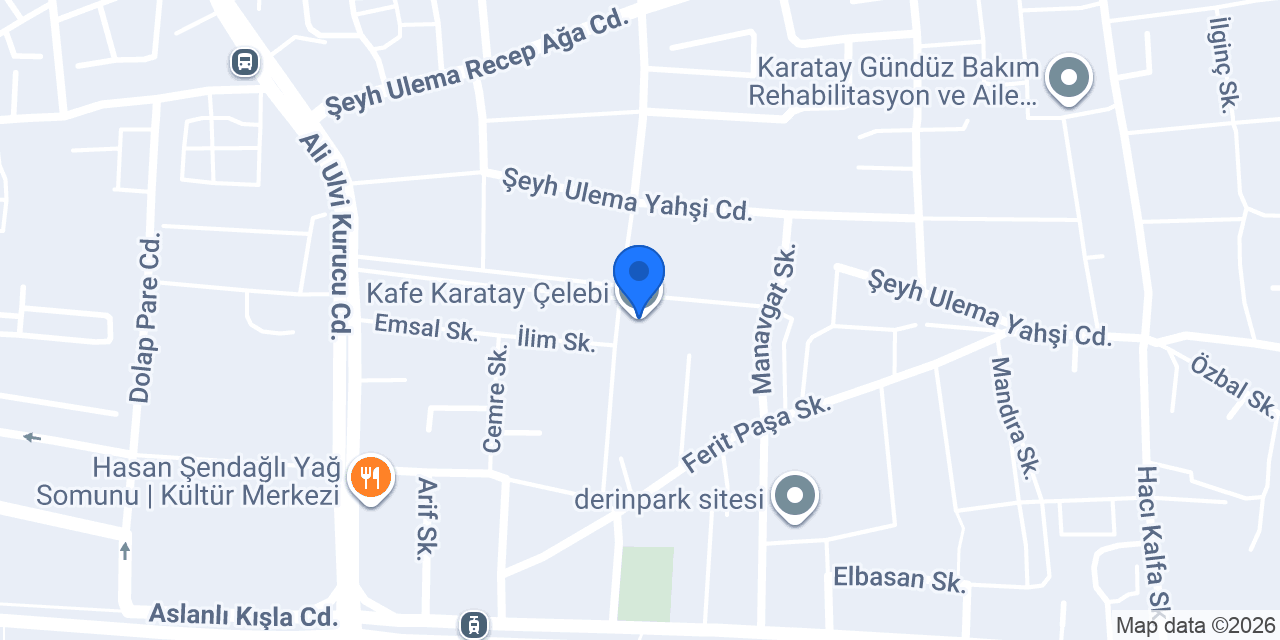 Kafe Karatay Çelebi konumu