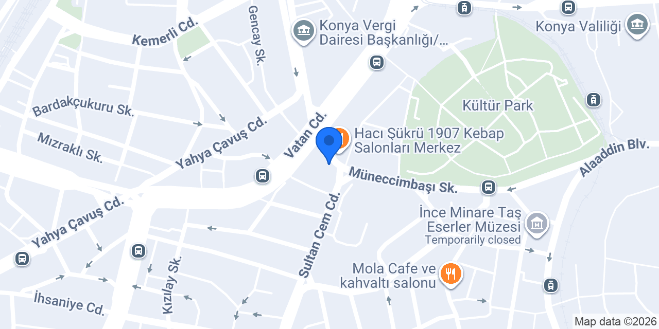 Konya Zafer Psikoteknik konumu