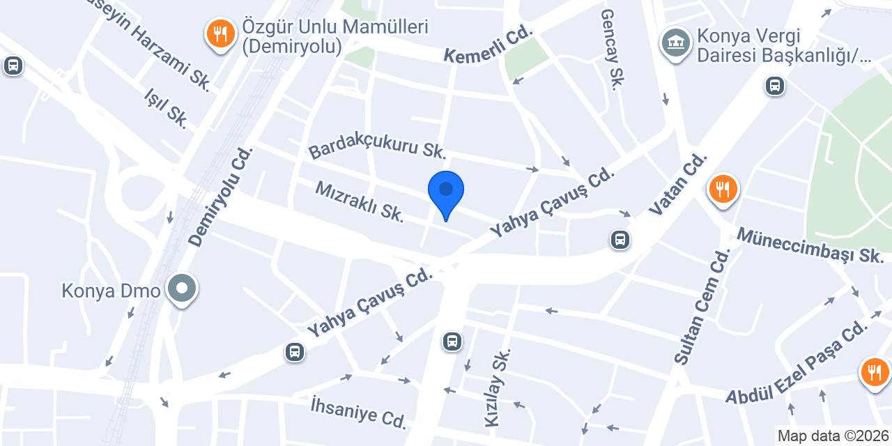 Konya Apart Otel konumu