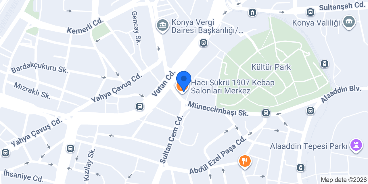 Hacı Şükrü 1907 Kebap Salonları Merkez konumu
