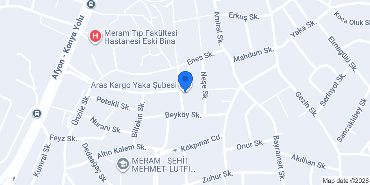 Aras Kargo Yaka Şubesi konumu
