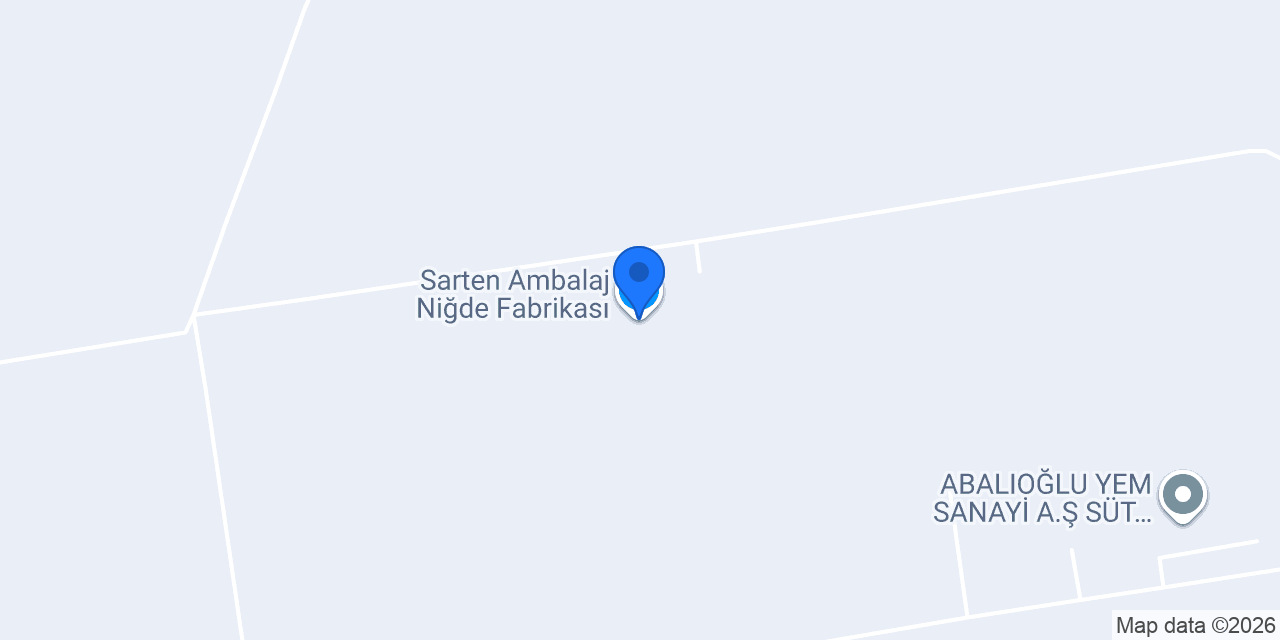 Sarten Ambalaj Niğde Fabrikası konumu