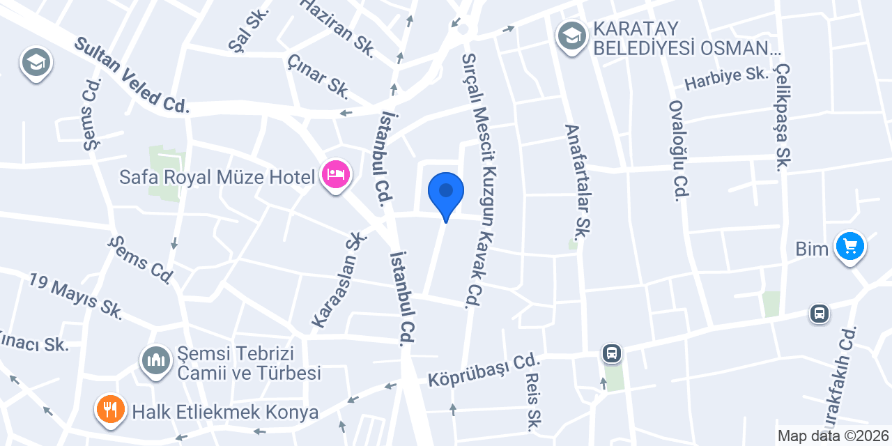 Konya Alaaddin Sürücü Kursu konumu